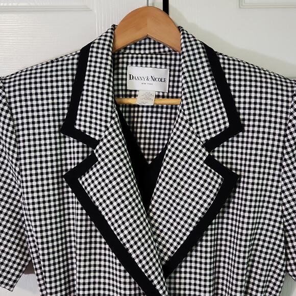 Vintage Danny & Nicole Black & White Gingham Dress Size SM Preppy Money 80s - Picture 5 of 9